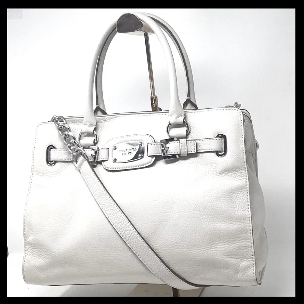 MICHAEL KORS Hamilton Large EW Tote Soft Pebbled Leather Color: Vanilla - Picture 3 of 16